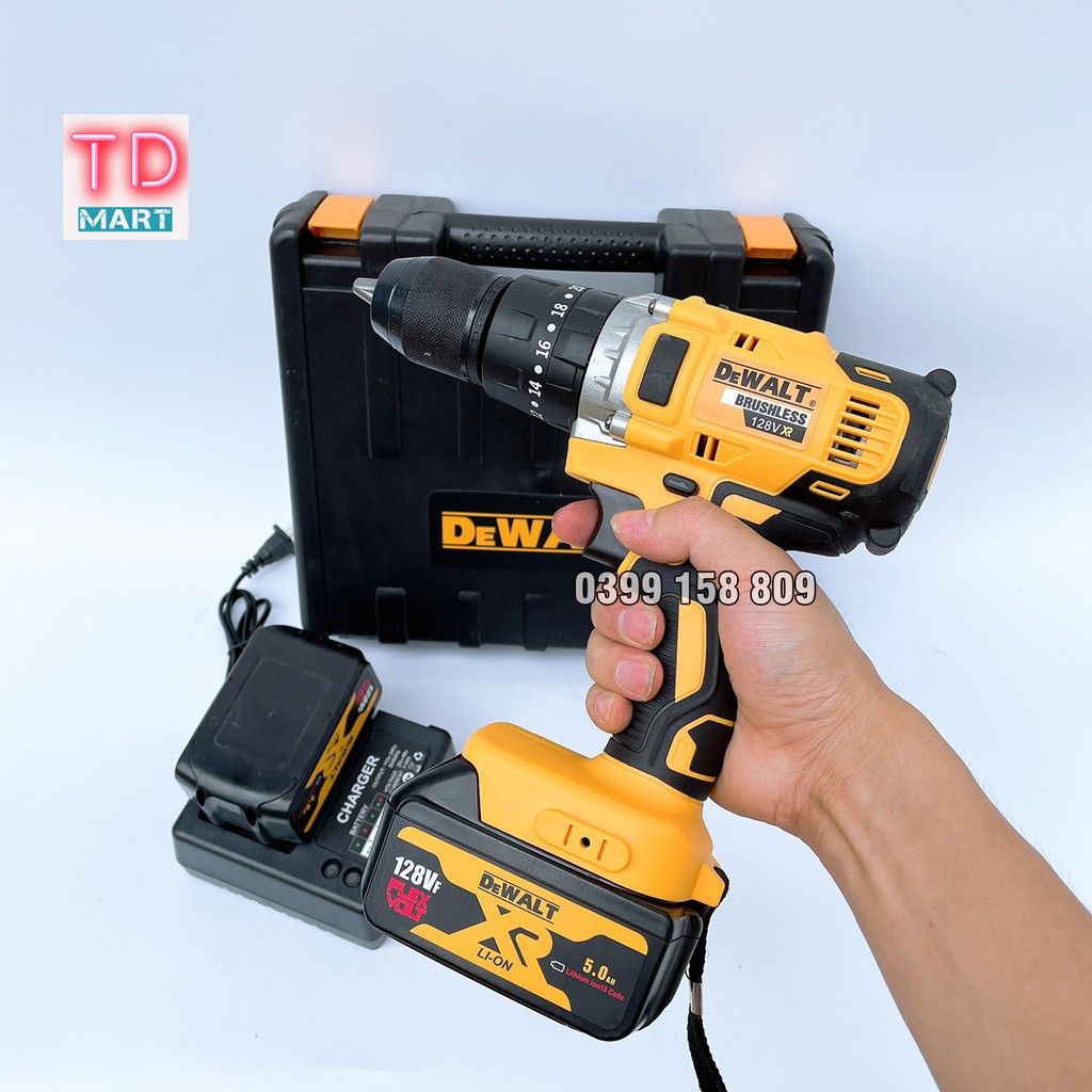 Máy Khoan Pin dewalt 128V 3 Chức Nằng, Motor 775 Lõi Đồng Pin 10Cell