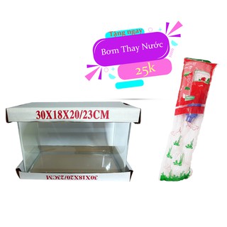 Bể cá mini kính đúc 30x18x20 cm, hồ cá cảnh thủy sinh để bàn