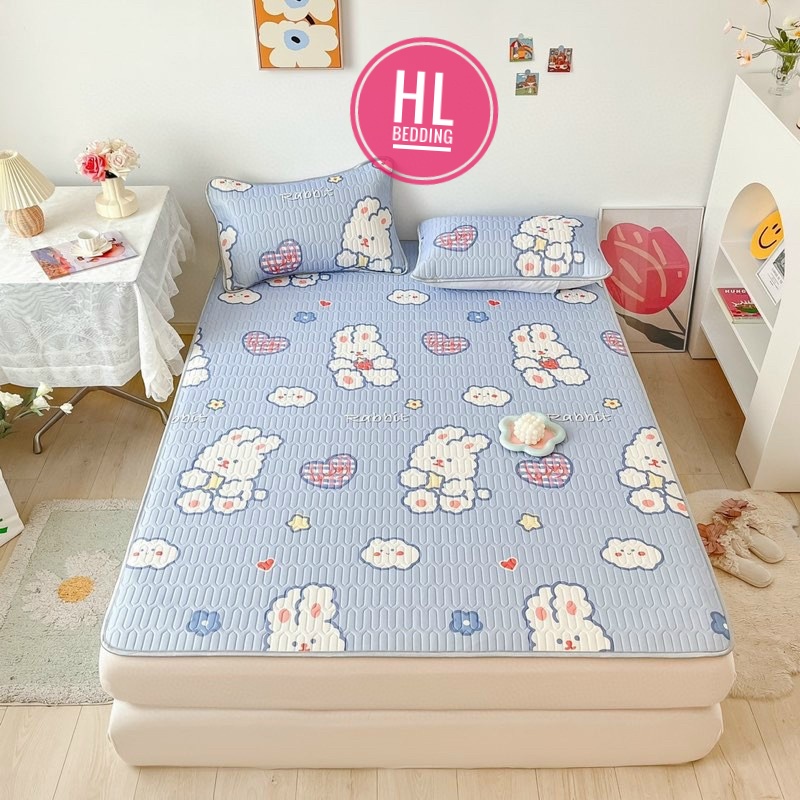 Chiếu điều hòa cao su non 5D HL Bedding vải lụa Tencel mát cao su non Latex mềm mịn đủ kích thước m6/m8/2m2