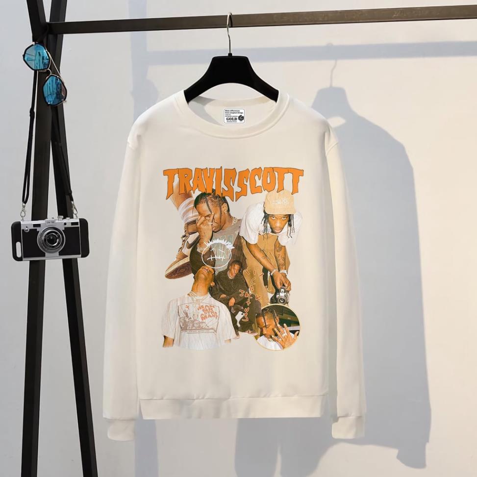 Áo Nỉ Sweater Travis Scott , Form Rộng Chuẩn Xu Hướng - Nỉ Dài Tay Unisex Nam Nữ. KKIM Style