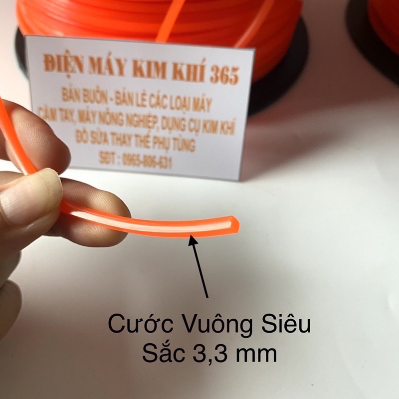 30 Mét Cước Cắt Cỏ Vuông Gai Đen - Cước Cắt Đập Cỏ Xịn