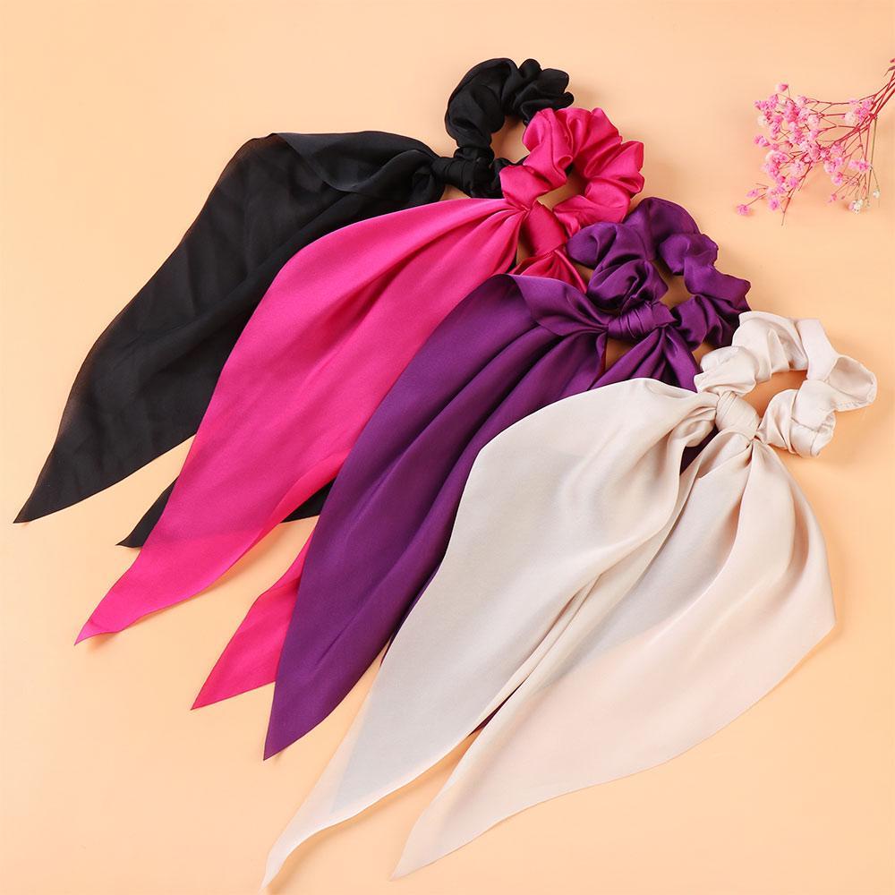 YOLA Dây Buộc Tóc Vải Satin Co Giãn In Họa Tiết Hoa Phong Cách Boho