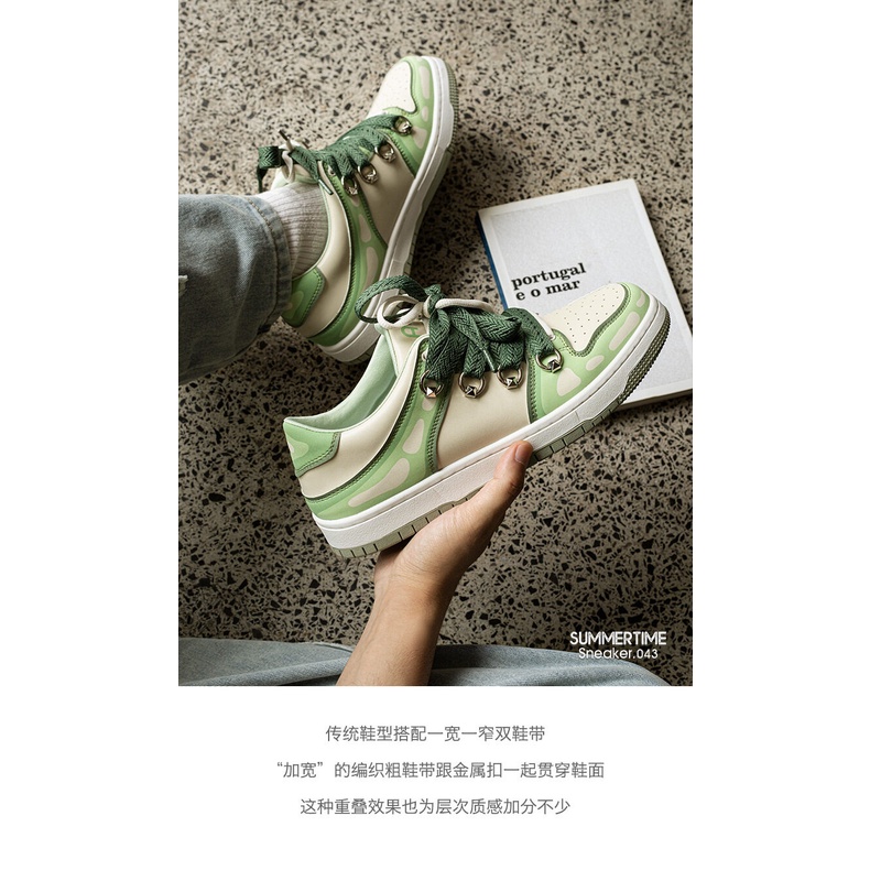 Maden Giày Thể Thao Mũi Tròn Đế Dày Thoáng Khí Thoải Mái Màu Xanh matcha Thời Trang Mùa Hè 2022 Mới Cho Nam