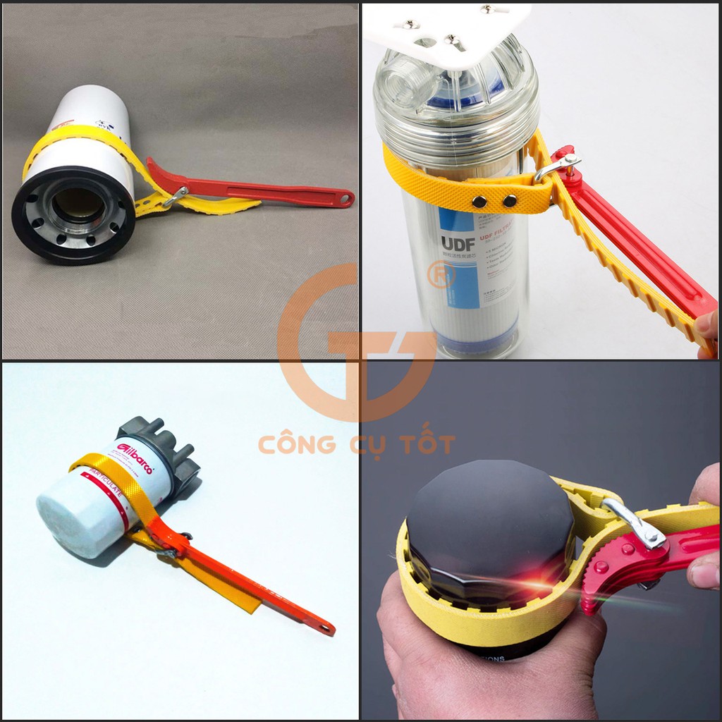 Cảo dây răng mở cốc lọc dầu  dụng cụ, cảo chuyên dụng mở nắp nút nối