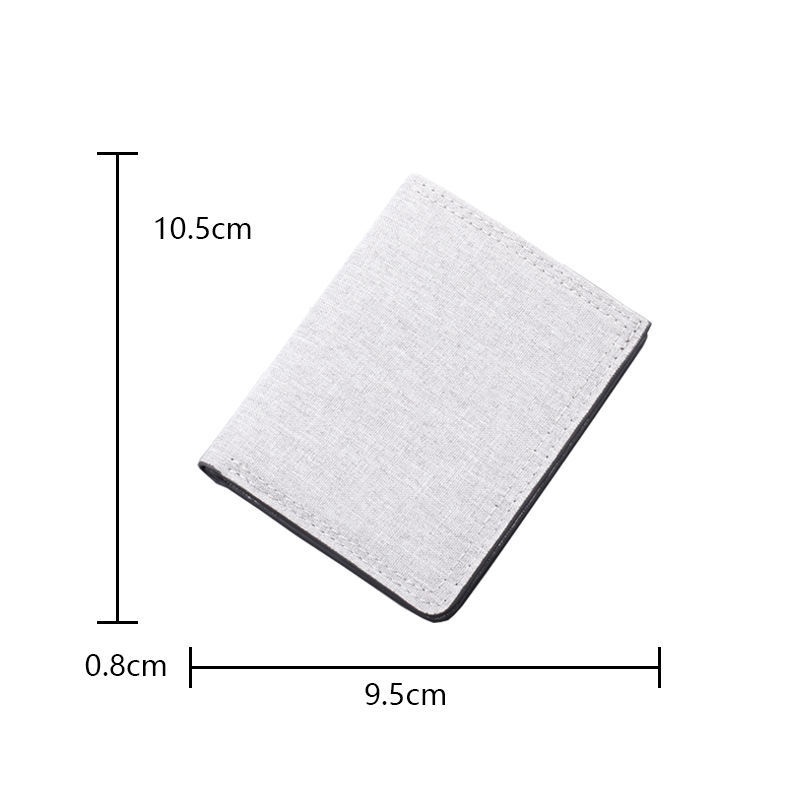 Ví mini vải canvas siêu mỏng có khóa kéo thời trang cho nam