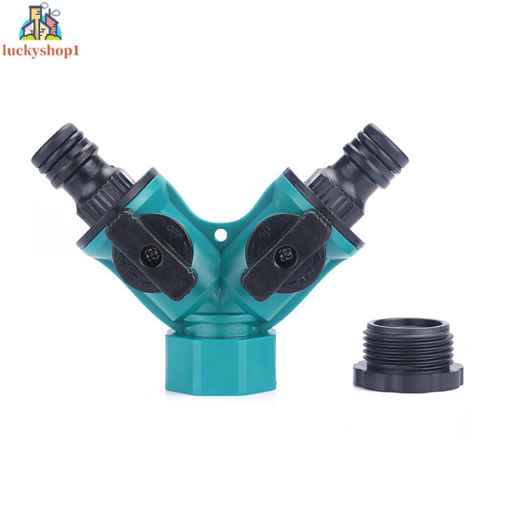 ❤❤❤(Hot products for family life)2 Way Garden Hose Pipe Splitter Connector Adaptor For Tap Green Home Patio