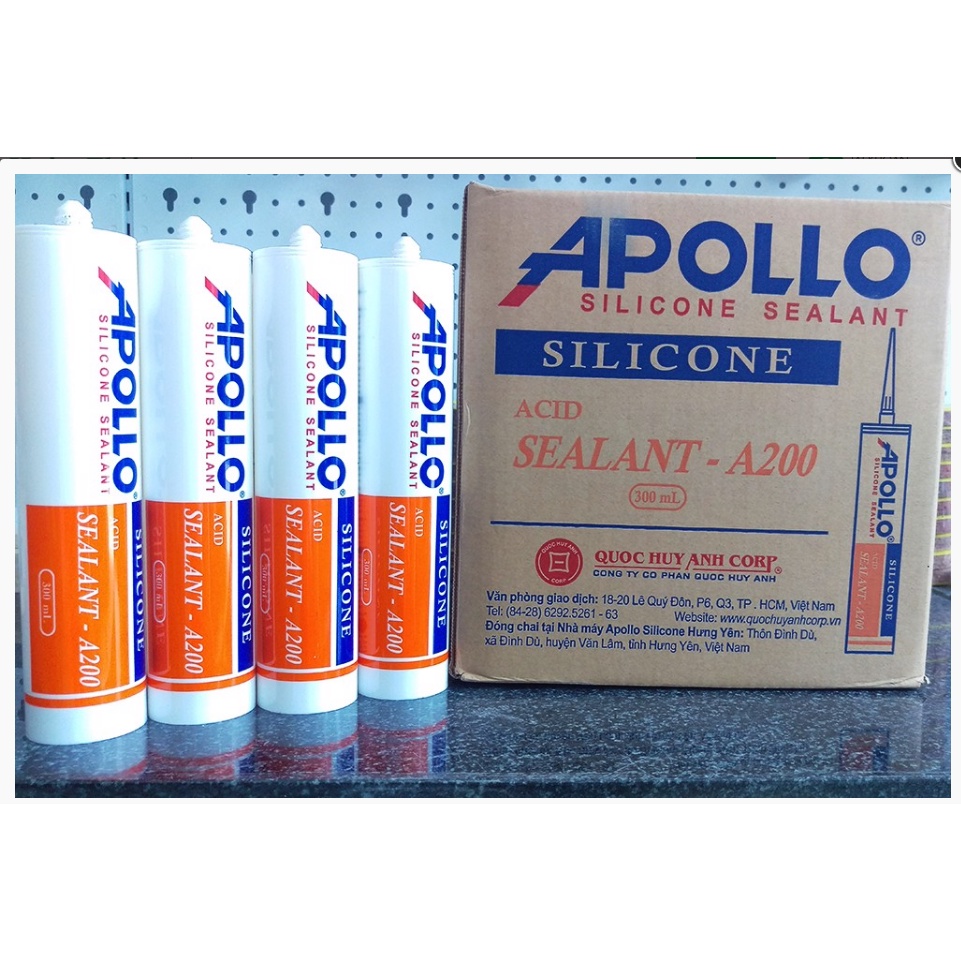 Keo Silicon APOLO A200 - A500 - sữa - đen - trong