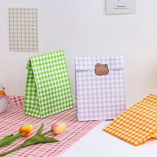 Set 5 túi giấy họa tiết kẻ sọc caro đựng bánh kẹo dễ thương cho học sinh (có bán lẻ)