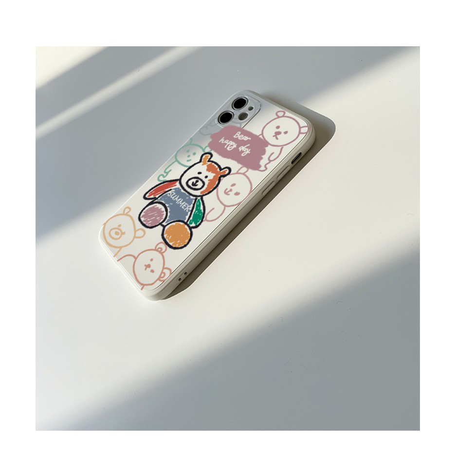 Ốp lưng iphone cạnh vuông in hoạt hình Gấu summer 6s/6plus/6splus/7plus/8plus/x/xs/xs max/11/11promax/12pro/12promax | BigBuy360 - bigbuy360.vn