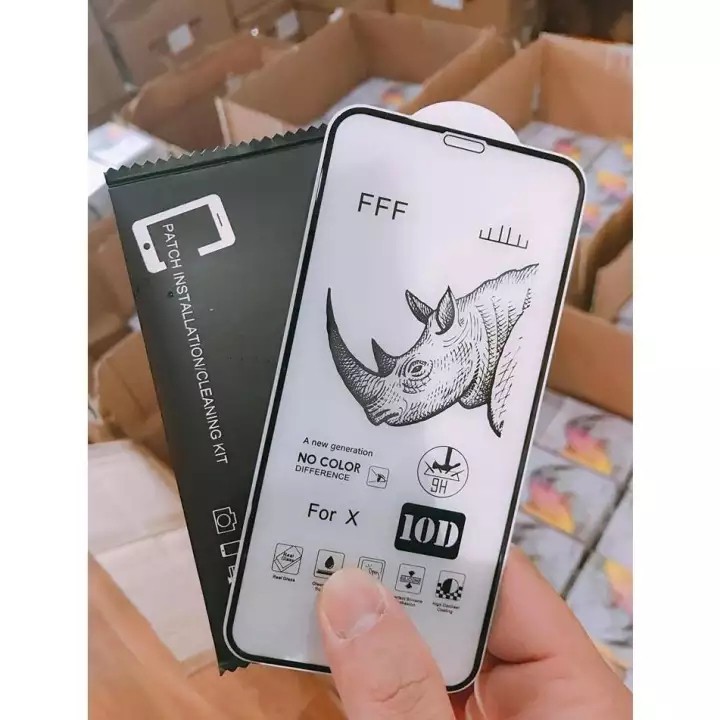 Kính Cường Lực iPhone Full Màn 10D Tê Giác iPhone 6 đến 12/12pro/12promax/11/11pro/11promax/xsmax/xs/x/xr (HàngKhôngHộp)