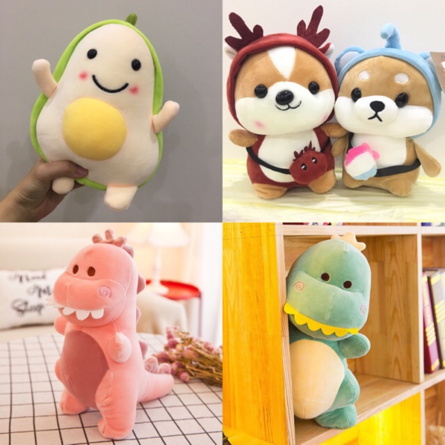 Bơ - gấu và khủng long size 25-30cm xinh xắn