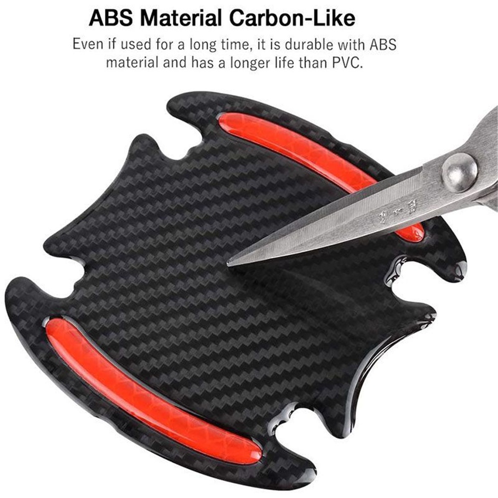 Bộ 8 Miếng Dán Tay Cầm Cửa Xe Hơi Phản Quang 3d Bằng Sợi carbon Chống Trầy Tiện Dụng