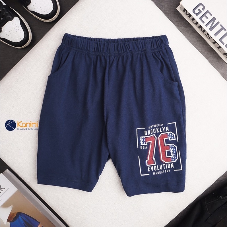 Quần short XK thun cotton cho bé trai 8-14T