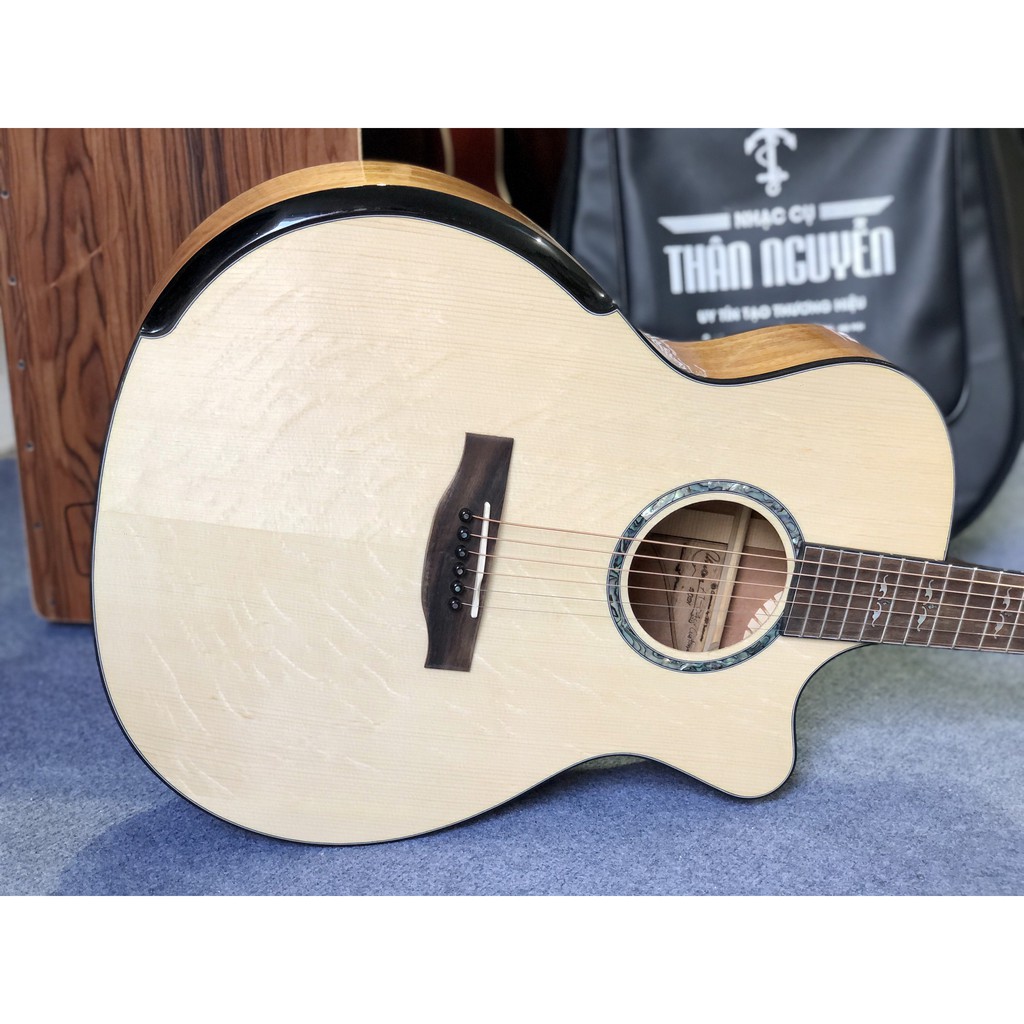 Đàn Guitar Acoustic Thuận Guitar AT04Cx Custom 2021 Bản Nan cầu lỗ (Gỗ thịt Full Solid)