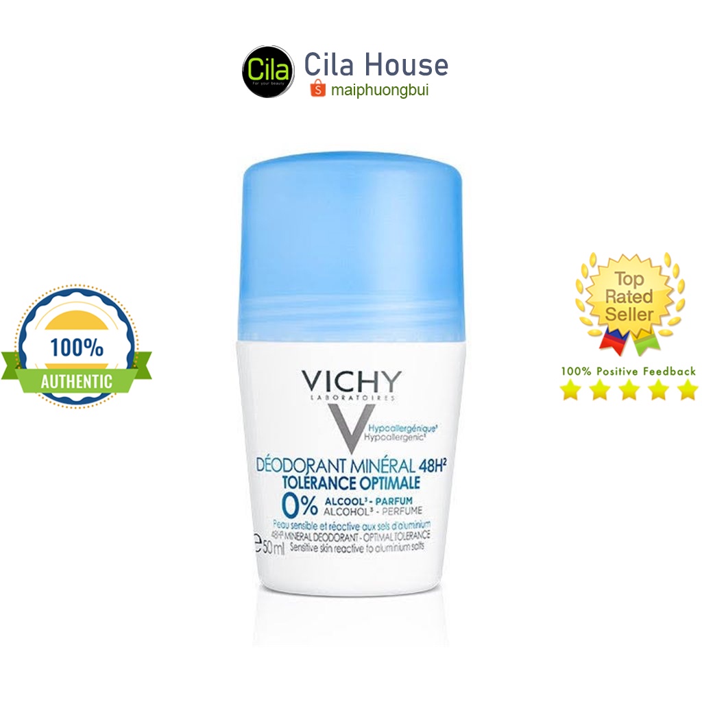 Lăn Khử Mùi Vichy Mineral Deodorant 48h (Không Muối Nhôm) - Cila House