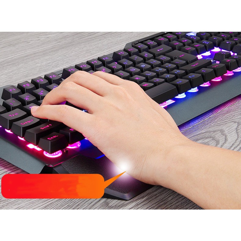 COMBO CHƠI GAME MÁY TÍNH Bộ Bàn Phím Gaming K618 Và Chuột V6 Led RGB 10 Chế Độ Cực Đẹp