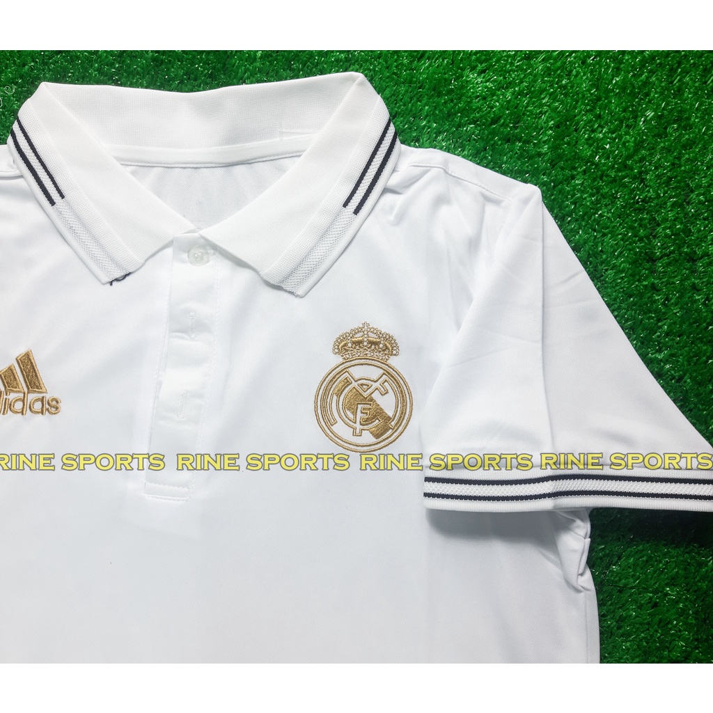 Hàng Thailand Bộ áo bóng đá Real ( Real madrid ) polo trắng Super hàng thailand 2021-2022 Giống thi đấu