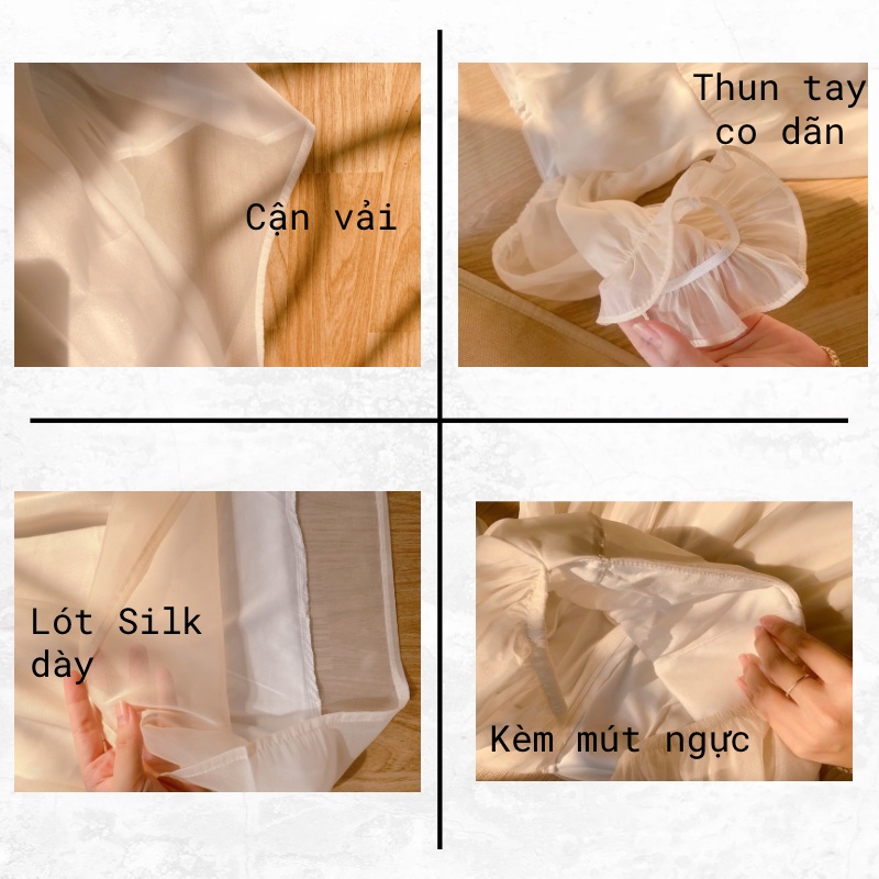 Váy babydoll Blapink Tay Bồng Vải Tơ Ulzzang