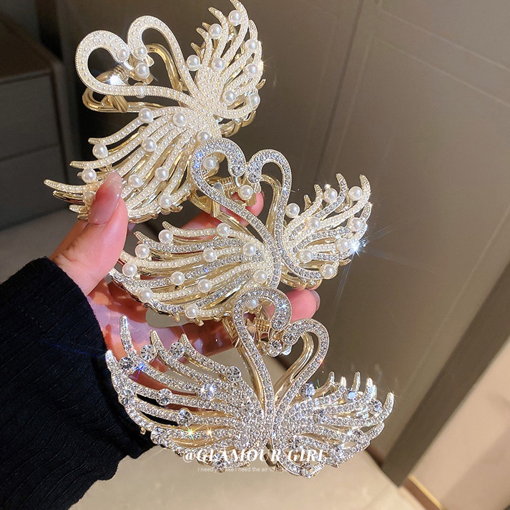 Kẹp Tóc Hình Nơ / Thiên Nga Thời Trang Hàn Quốc Cho Nữ timetunnel