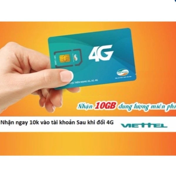 Sim trắng 4g viettel tự đổi có ngay 10Gb và cộng 10k vào tài khoản