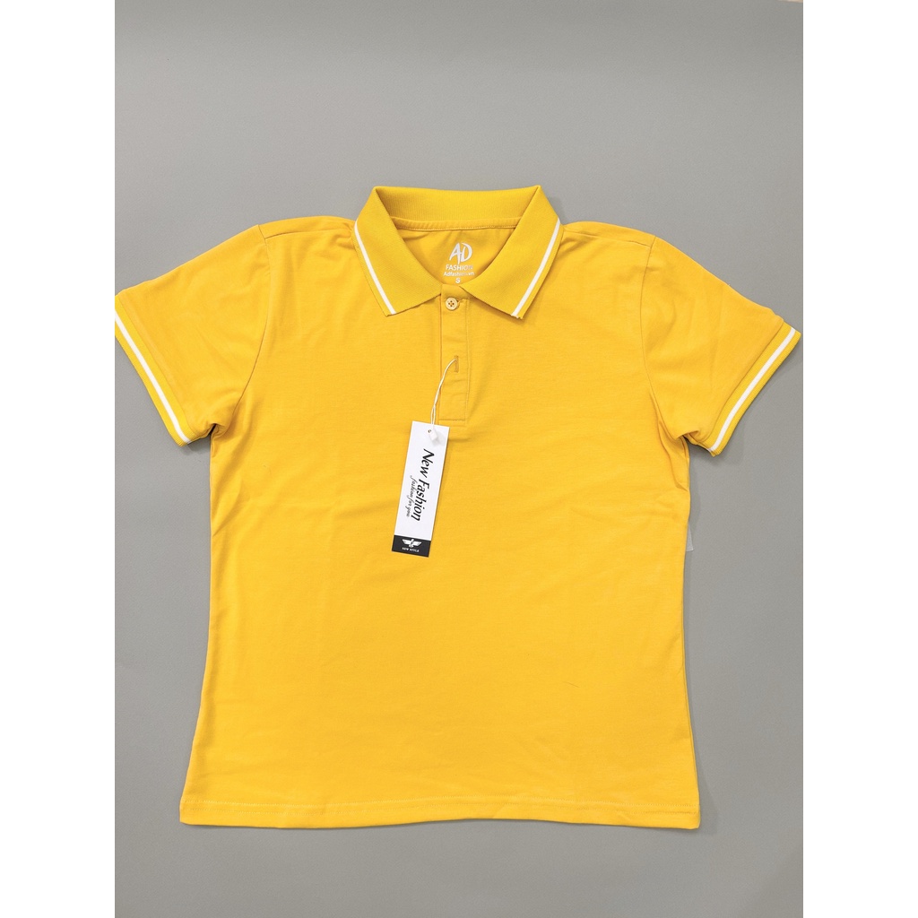 Áo thun polo nữ cổ bẻ thời trang, thiết kế màu trơn phối cổ bẻ dệt không xù, áo polo tay ngắn cơ bản