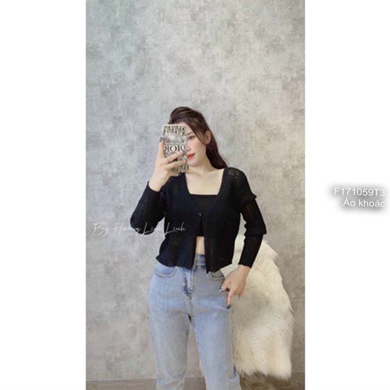 Áo khoác len mỏng tay dài