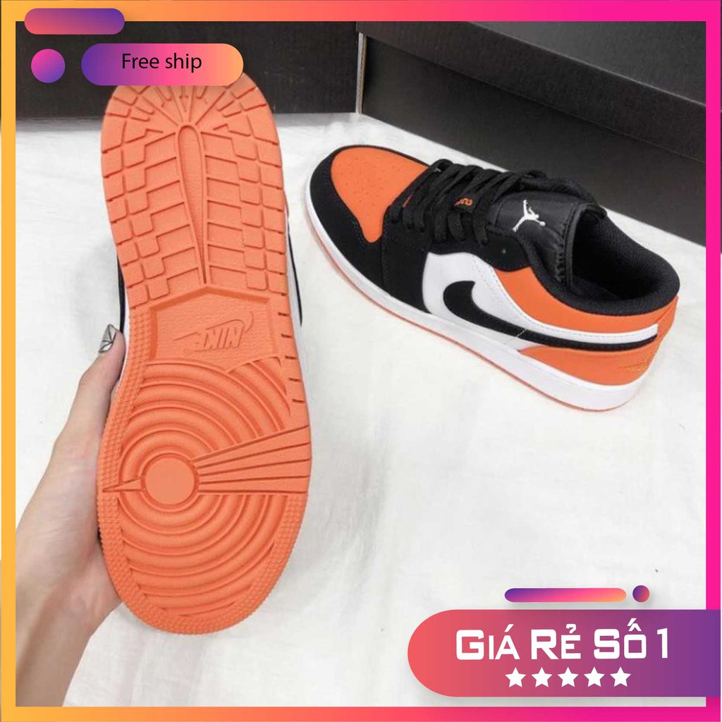 Giày  JD 1 màu cam đen thấp cổ nam nữ full box bill, giày jordan thời trang giá giẻ jd vietmaw86 | BigBuy360 - bigbuy360.vn