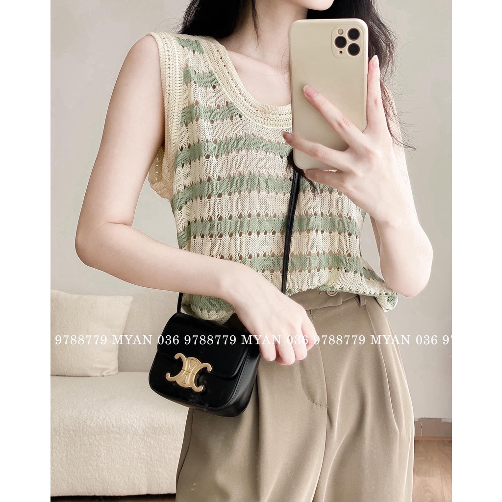 Áo ba lỗ len móc HOTTREND Hàn Quốc 2022