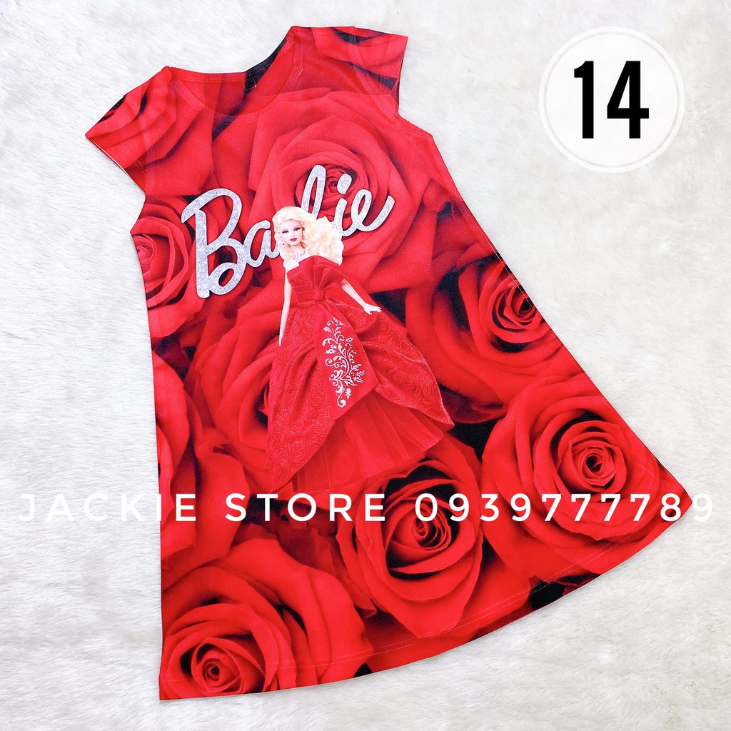 Váy đầm Barbie - hoa hồng đỏ cho bé gái