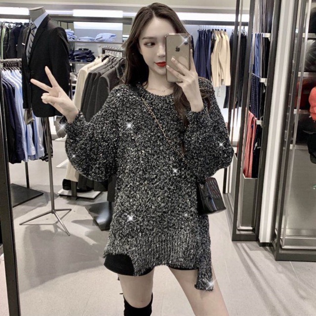 Áo len kim sa free size ( nick chị cóc con)