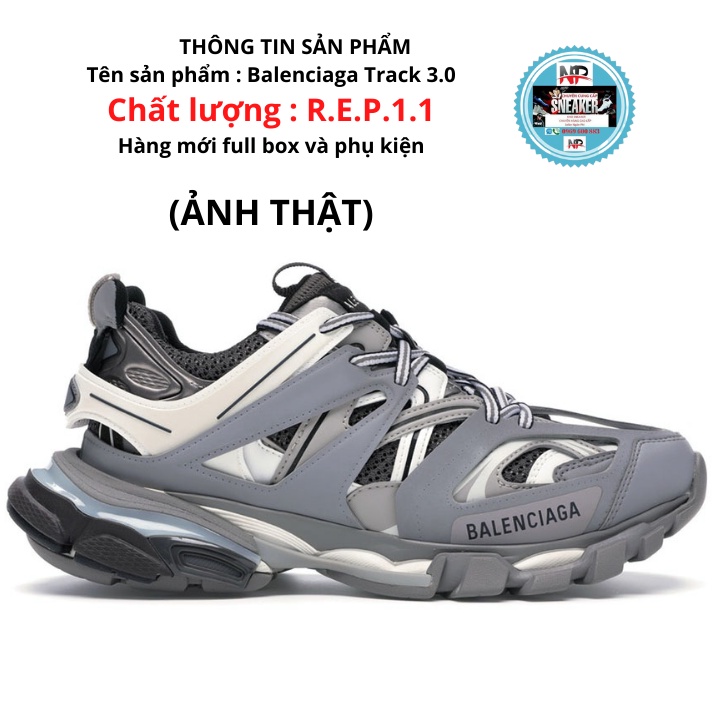 GIẦY THỂ THAO SNEAKER NAM NỮ  BA LEN TRACK màu xám