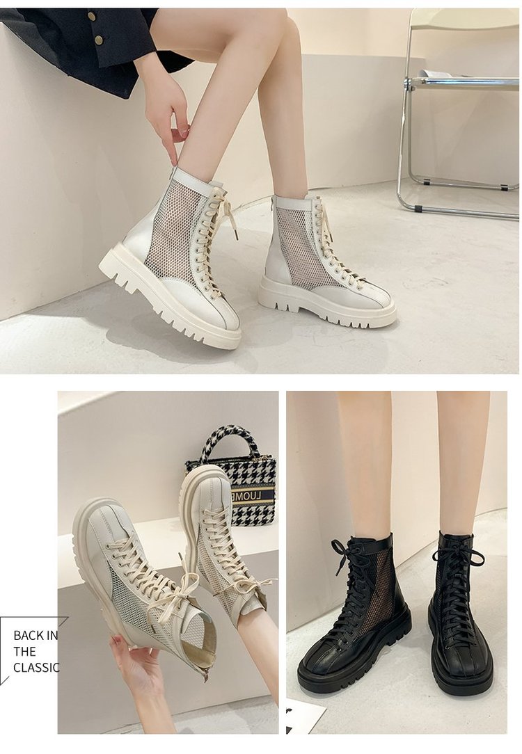 women shoes ankle mesh boots shoes thick buttom boots