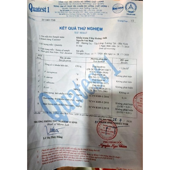 Khẩu trang y tế 4 lớp - Hoàng Anh ( hộp 50 cái )