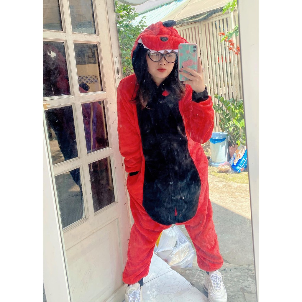 [ ẢNH THẬT ]bộ đồ thú 💥FREESHIP 💥giảm 20k khi nhập mã [ DOTHU20K1] bộ đồ ngủ thú khủng long đỏ | BigBuy360 - bigbuy360.vn