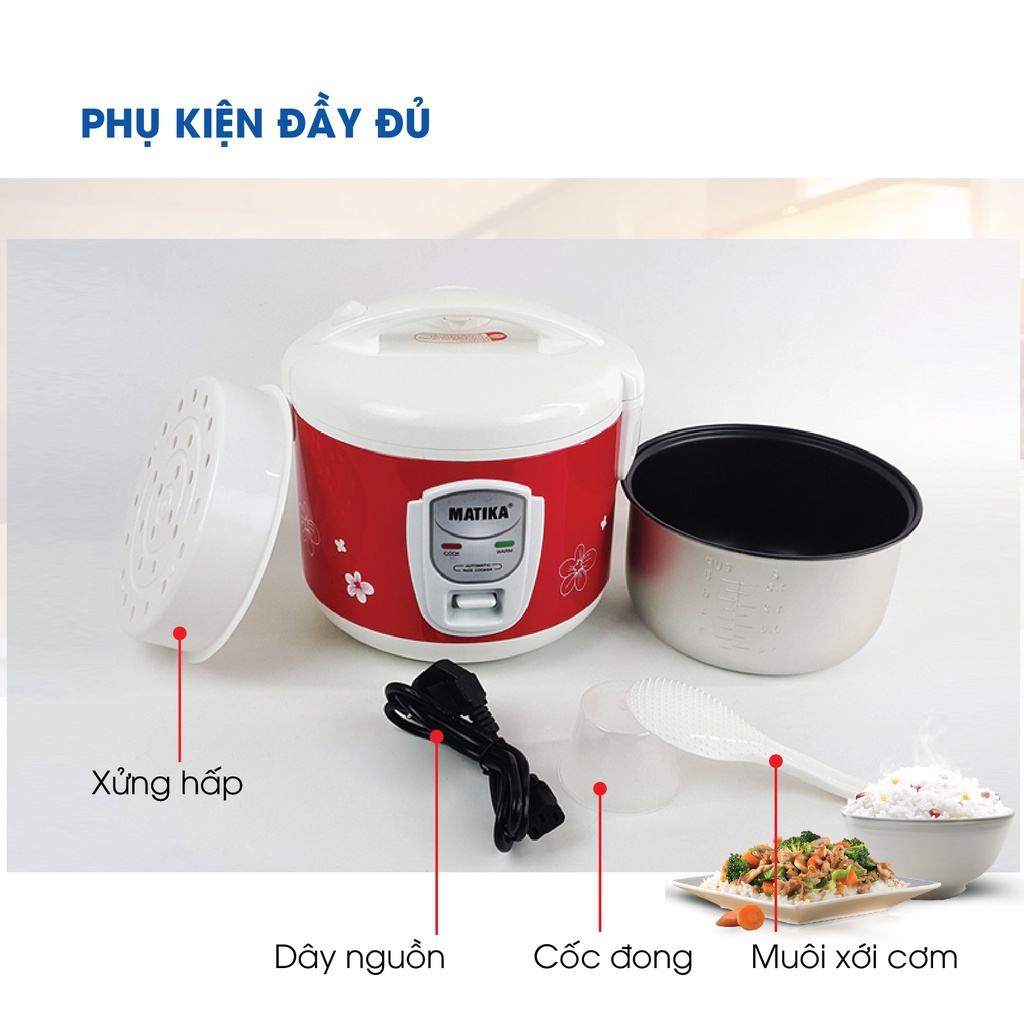 Nồi Cơm Điện MATIKA 1.5L MTK-RC1212