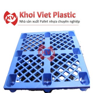 Pallet nhựa KV 1200x1000x140 chân cốc màu xanh