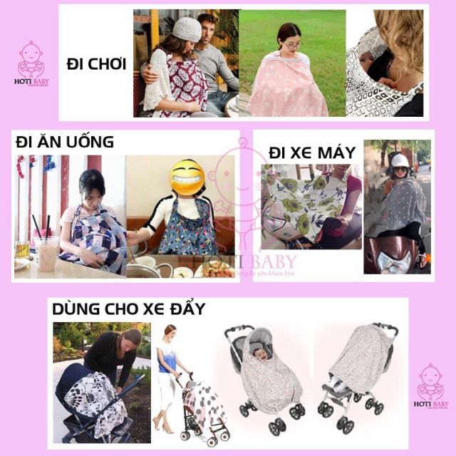 Khăn Choàng Cho Bé Bú Khi Ra Ngoài, Khăn Che Đa Năng