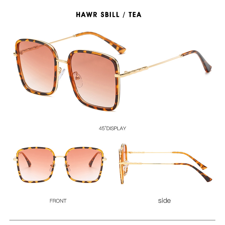 Kính mát thời trang gọng kim loại lớn cổ điển cho nam nữ