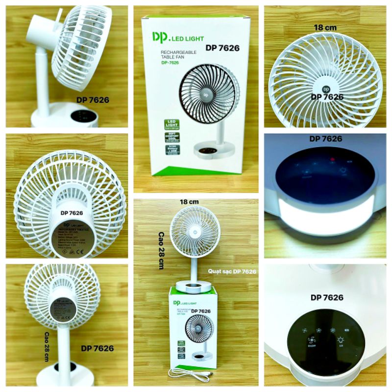 Quạt Sạc Điện Siêu Mát DP-7626