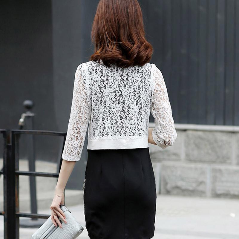 Áo khoác ngắn ren hoa thời trang nữ tính | BigBuy360 - bigbuy360.vn