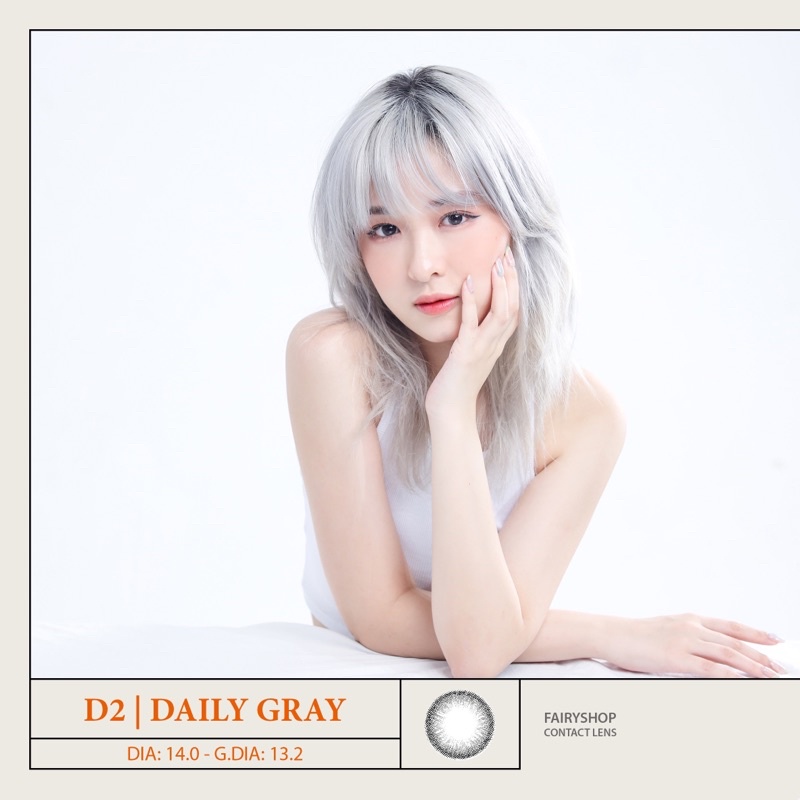 Áp Tròng Daily Gray D2 14.0mm - Kính Áp Tròng FAIRY SHOP CONTACT LENS. độ 0 đến 8