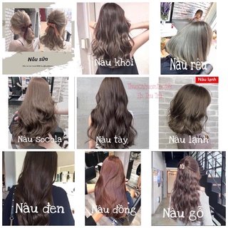 [combo mới] Thuốc nhuộm tóc tại nhà tone nâu hot trend tặng kèm oxy trợ nhuộm và gang tay