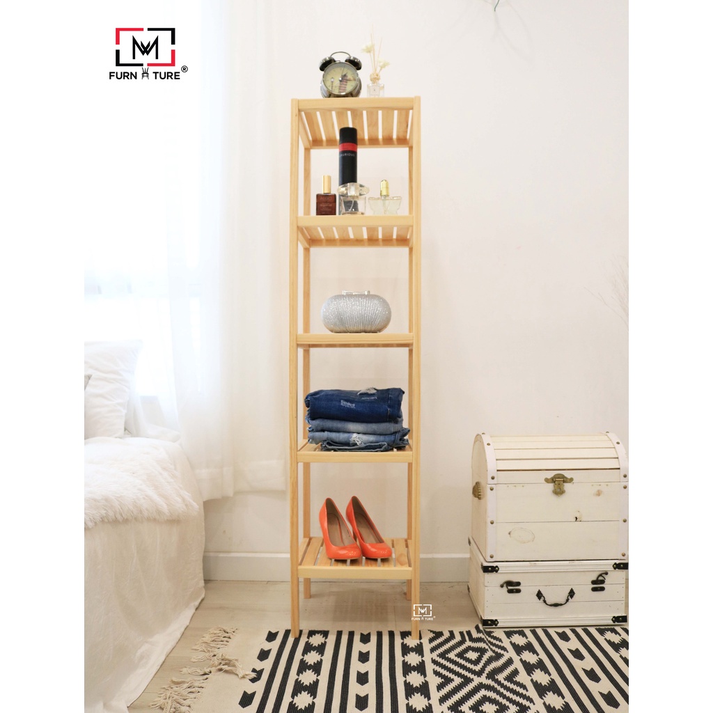 Combo giá treo quần áo 2 tầng và kệ đa năng 5 tầng thương hiệu MW FURNITURE