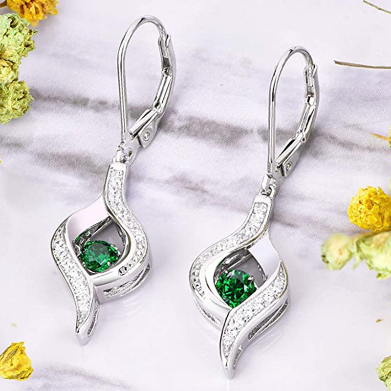 Khuyên Tai Nữ Trang Dáng Dài Đính Đá 10 Màu Thanh Lịch