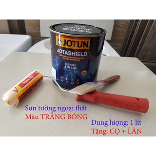 [TẶNG CỌ VÀ LĂN] Sơn tường ngoại thất Jotun Jotashield Bền Màu Tối Ưu, trắng bóng, 1 lít, chống bám bụi tuyệt hảo