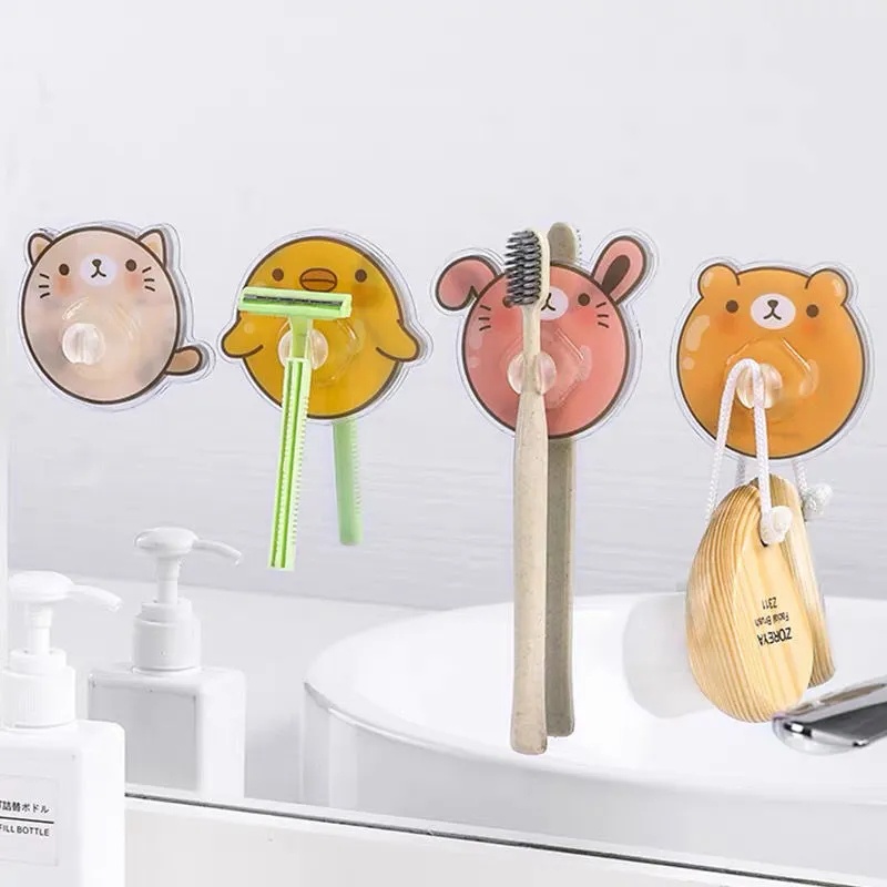 Giá Đỡ Bàn Chải Đánh Răng Tự Dính Mạnh Mẽ Chống Nước Đa Năng Hình Hoạt Hình Sáng Tạo Trang Trí Nhà Ở
