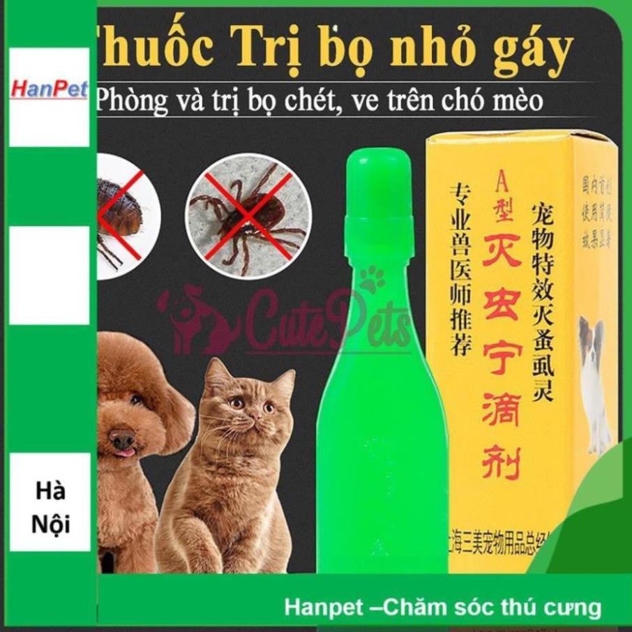 HN- (1 ống nhỏ rận) Nhỏ Gáy Trị Ve Rận chó mèo (3 loại fronil , thần tốc &amp; HongKong) chuyên trị ve rận trên mèo và chó