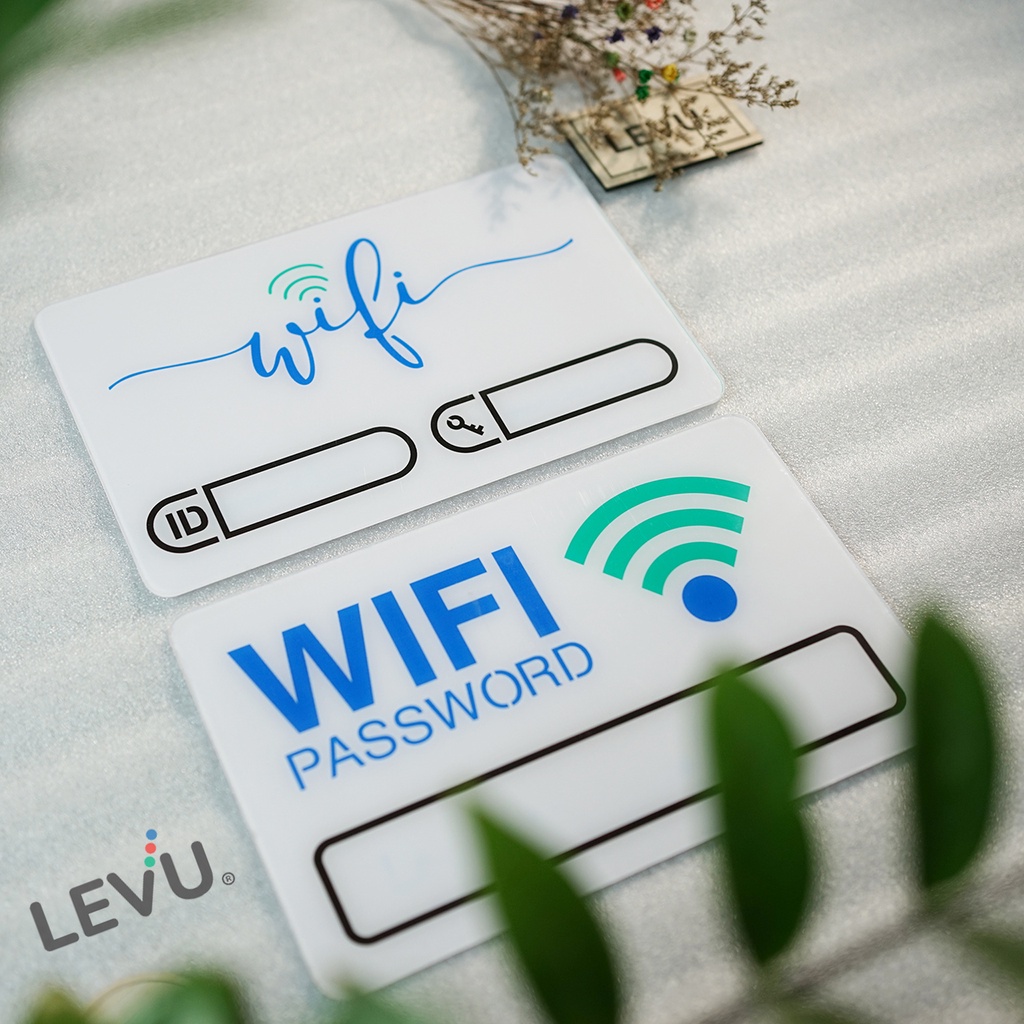 Bảng wifi mica decor ghi thông tin wifi dán tường trang trí free wifi