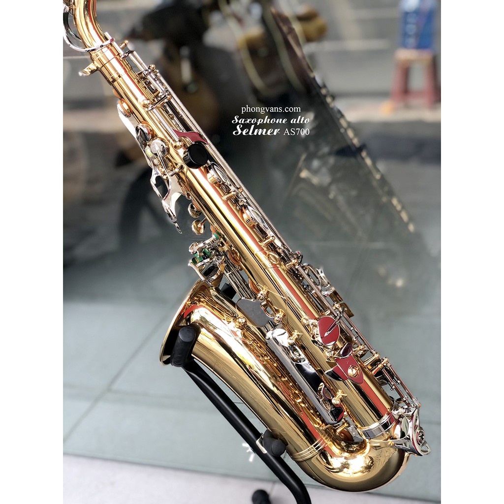 Kèn saxophone alto Selmer mã SA700 2 màu vàng trắng