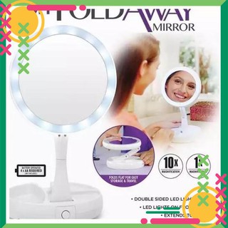Gương đèn led trang điểm gấp gọn